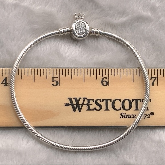 Genuine Pandora Snake Chain Crown O Clasp Bracelet - Picture 8 of 11